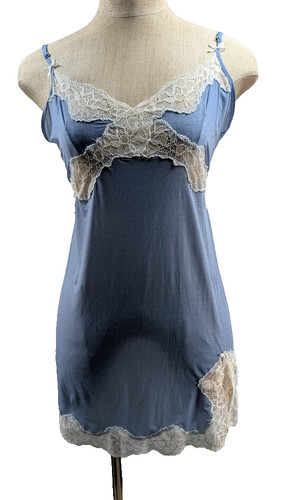 UNDERCOVER Abito slip Victorias Secret taglia L pizzo orlo spacco fata Y2K boudoir coquette vintage