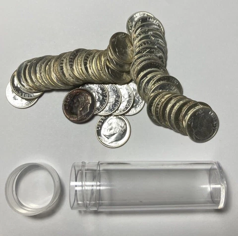 1962 Roosevelt Dime Original Roll Cover
