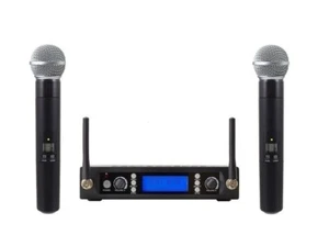 Sistema de micrófono inalámbrico doble UHF para escenario de iglesia conjunto vocal alto rendimiento - Imagen 1 de 2