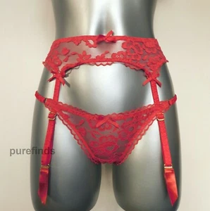AGENT PROVOCATEUR DENVER SUSPENDER BELT ONLY SIZE 2 RED RRP £95 NWT - Picture 1 of 3