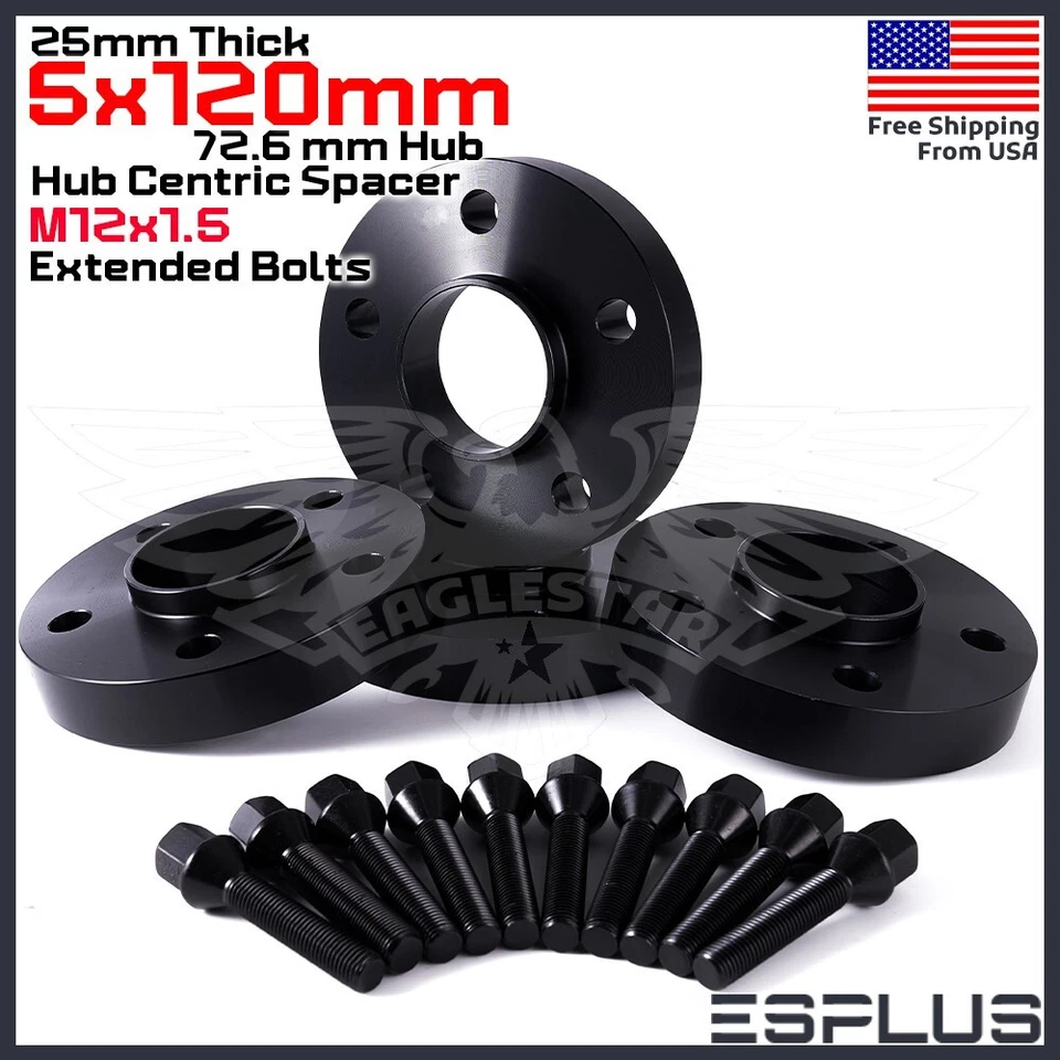 4 espaciadores centrados en buje BMW 25 mm 5x120 72,6 mm aptos para serie 1-8/serie M/X1/Z3/Z4/Z8 Foto 1 de 4