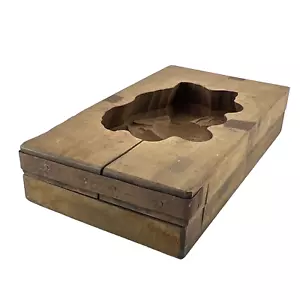 Molde de caramelo de chocolate madera nogal floral hecho a mano vintage - Imagen 1 de 8
