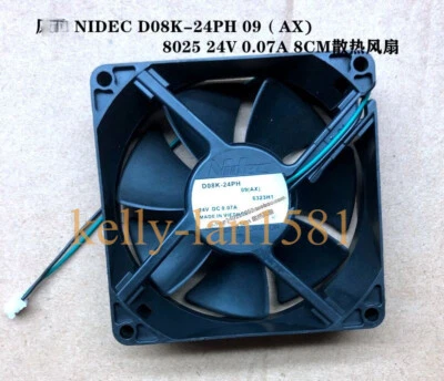 1pc NIDEC D08K-24PH 09 (AX) 8025 8CM 24V 0.07A 3-wire Cooling Fan - Image 1 of 2