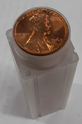 1963 United States Roll Of BU Lincoln Cents - 50 Coins Total in Tubes/OBW Cover