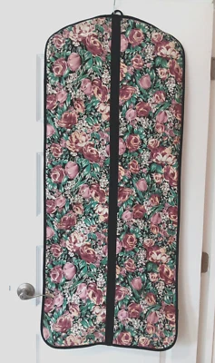 RARE Vintage Avon Floral Hanging Garment Travel Bag Luggage Canvas Countryside - Image 1 of 4