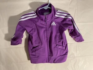 Adidas zip up Jacket Baby Girls size 6 months Purple Active Sports - Picture 1 of 8