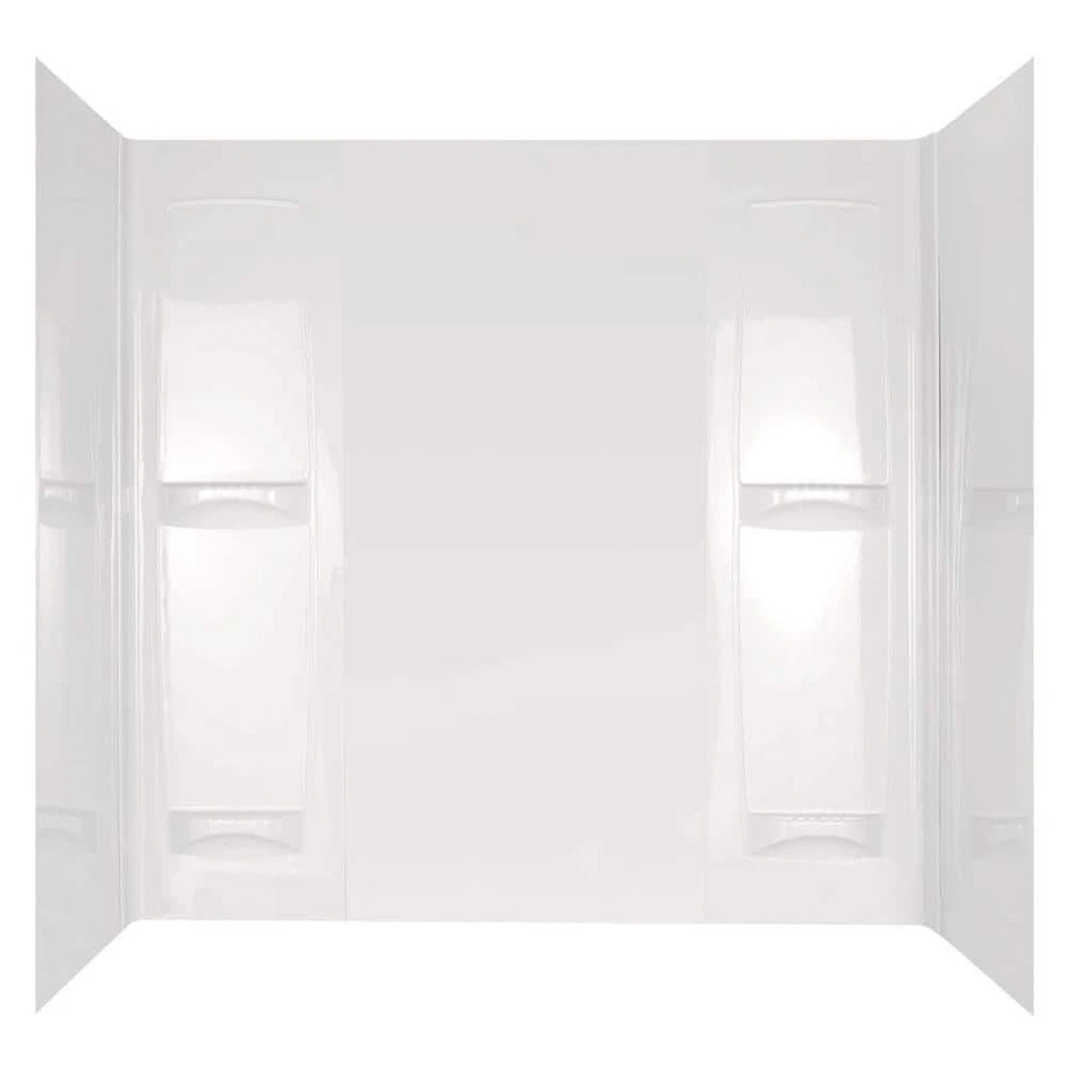 Delta Pro-Series 60 in W x 57 in H Bathtub Wall Set of 5 Pieces - Gloss White (40154)