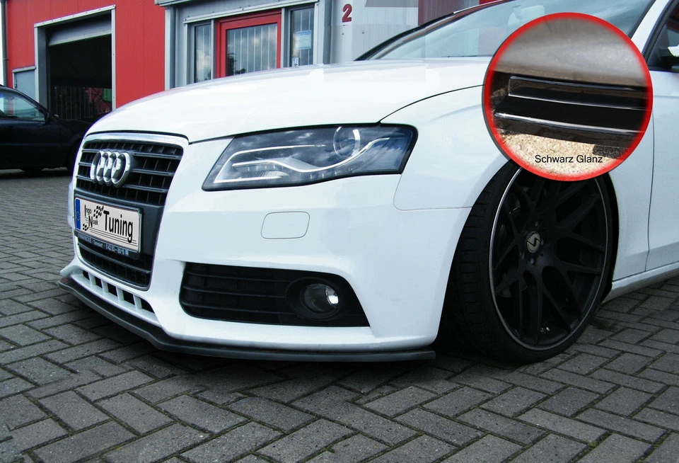 Frontspoilerlippe Schwert für Audi A4 B8 aus ABS mit ABE schwarz glänzend  - Bild 1 von 1