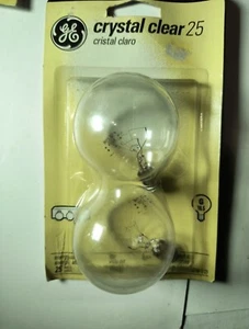 GE Lighting 25W Crystal Clear G16.5 Light Bulb Price For 3 Pk Of 2 Bulb. - Picture 1 of 4