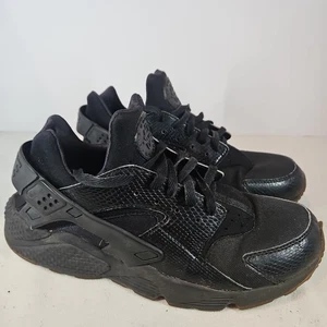 Nike Air Hurache Snakeskin Leather Mens Running Shoes 318429-052 Black Size 12 - Picture 1 of 7