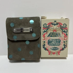 Juicy Couture María Antonieta Tarjeta de Juego con Gamuza Gris Turquesa Estuche Raro - Imagen 1 de 4