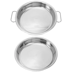  2 Pcs Piastra Al Vapore Piatti Da Servizio Di Spuntino Vassoi Portata Rotondi - Foto 1 di 12