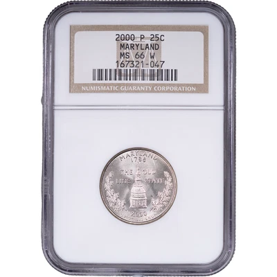 2000-P Maryland State Quarter - Clad ~ NGC MS 66 - Image 1 of 2