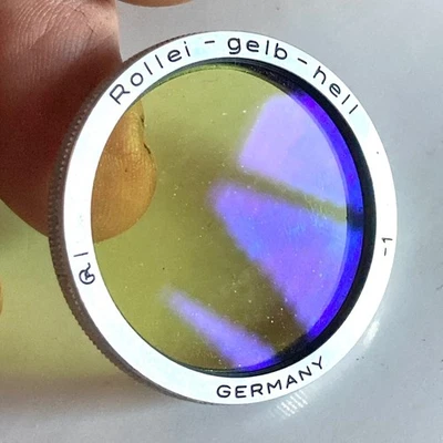 Rollei filter gelb-Heil Yellow Coated Bay 1 Filter Germany w/Kodak Case - Image 1 of 4