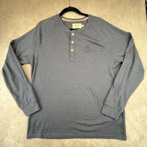 The Normal Brand Henley Hemd Herren XL Blau Langarm Baumwolle Freizeit Bequem - Bild 1 von 7