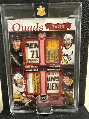 2023-25 The Cup Hockey Quad Tags Malkin, Letang, Karlsson, Guentzel 1/2 Foto 1 de 3