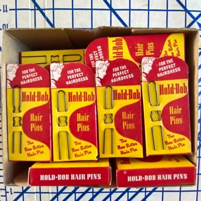 Boxed Lot 19 Packages 1940s Hold Bob Hair Pins NOS - Image 1 of 4