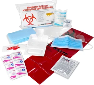 22 Piece Bodily Fluid Clean up Pack/Bloodborne Pathogen Spill Kit - Be OSHA Comp - Picture 1 of 12