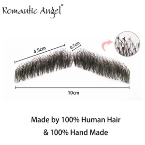 100% Human Hair Handmade False /Fack Mustache Beard for Entertainment/Drama/Life - Picture 1 of 7