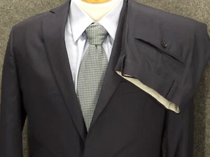 Brooks Brothers 1818 Fitzgerald Suit 39R Solid Blue Wool Cotton 33x31.5 Pants - Picture 1 of 13