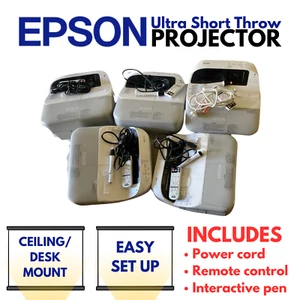 Genuine Epson Projector EB-485Wi W/ Remote Desk/Ceiling Mount High Performance - Picture 1 of 6