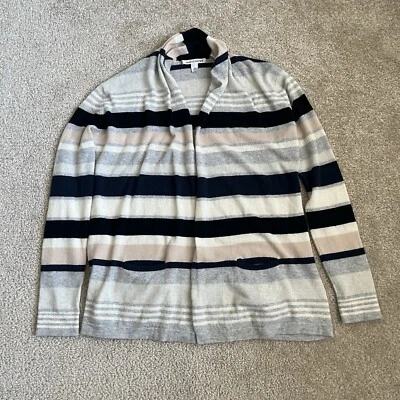 Cárdigan Suéter Otoño Cachemira Manga Larga Mujer GRANDE Rayas Bolsillos Abiertos Foto 1 de 4