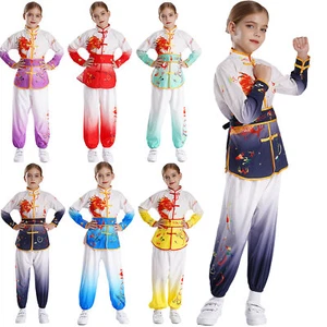 Unisex Tops With Pants Costumes Kung Fu Tracksuits Uniform Belt Outfit Shirt - Picture 1 of 89