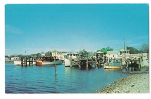 Boote an Docks GARNELEN- und AUSTERNINDUSTRIE Busse Biloxi Mississippi MS Postkarte - Bild 1 von 2