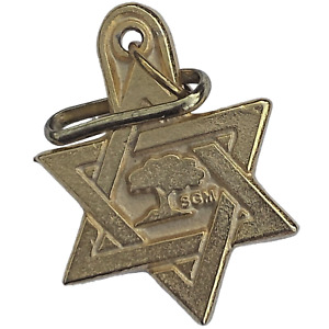 Vintage Jewish Star of David Gold Tone 1.5” Charm Pendant