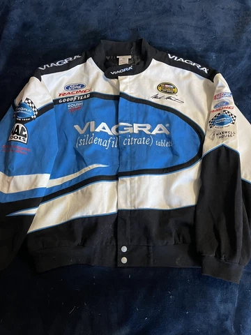 Mark Martin Vintage Nascar Viagra  Racing Jacket Size 2XL Roush Goodyear Ford Cover