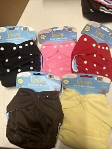 Kissa’s Diaper Lot Of 5 All In One Size 7-35lbs Baby Cloth 