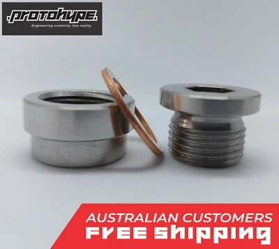 Engine Oil Sump Plug Weld On Bung W/Oil Sump Plug & Copper Washer 304 SS Bung - image 1 of 4