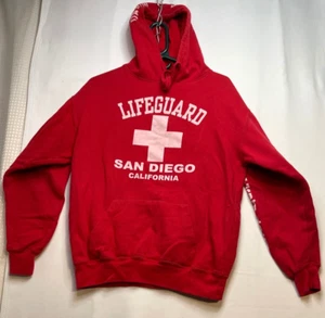 Lifeguard California Sudadera con Capucha Suéter Hombre Manga Media Larga San Diego Cali Rojo - Imagen 1 de 12