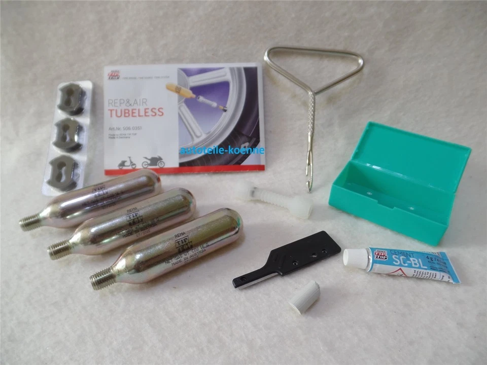 Pannenhilfeset Rema TIP TOP REP & AIR für Roller + Motorrad schlauchlos - Bild 1 von 1