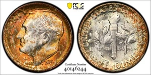 1954-S Roosevelt Dime graded PCGS MS67+....COLOR!!! - Picture 1 of 1