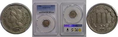1888 3CN Nickel Three Cent PCGS AU-53 - Image 1 of 3