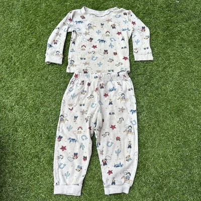 Conjunto de pijama vintage miniwear bebê menino dormir 18M cowboy filhote faroeste - Imagem 1 de 4