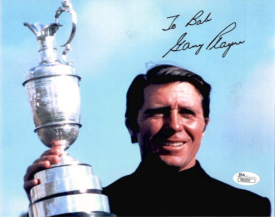 FOTO A COLOR 8x10 firmada a mano con trofeo abierto a bob jsa Foto 1 de 1