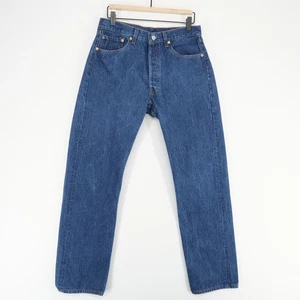 Vintage Levis 501 Jeans Mens 32x32 Blue Denim Distressed USA Button Fly 90s - Picture 1 of 12