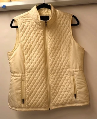 Relativity 绗缝象牙色无袖背心 PXL 尺寸带拉链闭合 — 第 1/4 张图片