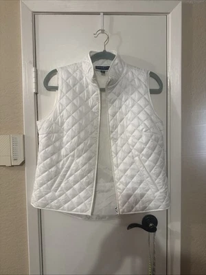 Chaleco acolchado deportivo Karen Scott crema blanco roto ligero talla PM 20”x26” Foto 1 de 4