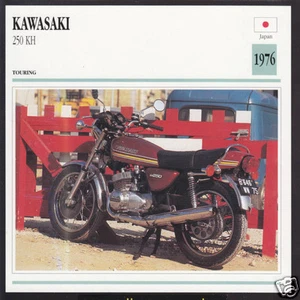 1976 Kawasaki 250cc KH (249cc) Japan Bike Motorcycle Photo Spec Info Atlas Card - Picture 1 of 1