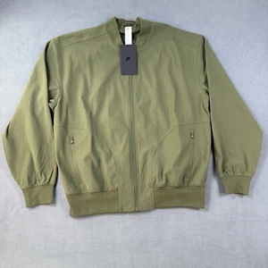Fabletics Jacket Mens Medium Olive Green The Don Everyday Bomber Wicking NEW - Picture 1 of 11