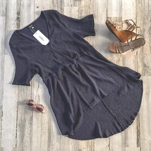Bloomchic Plus Size Navy Lightweight Stretch Crepe Texture Casual Dress 26 - Picture 1 of 7