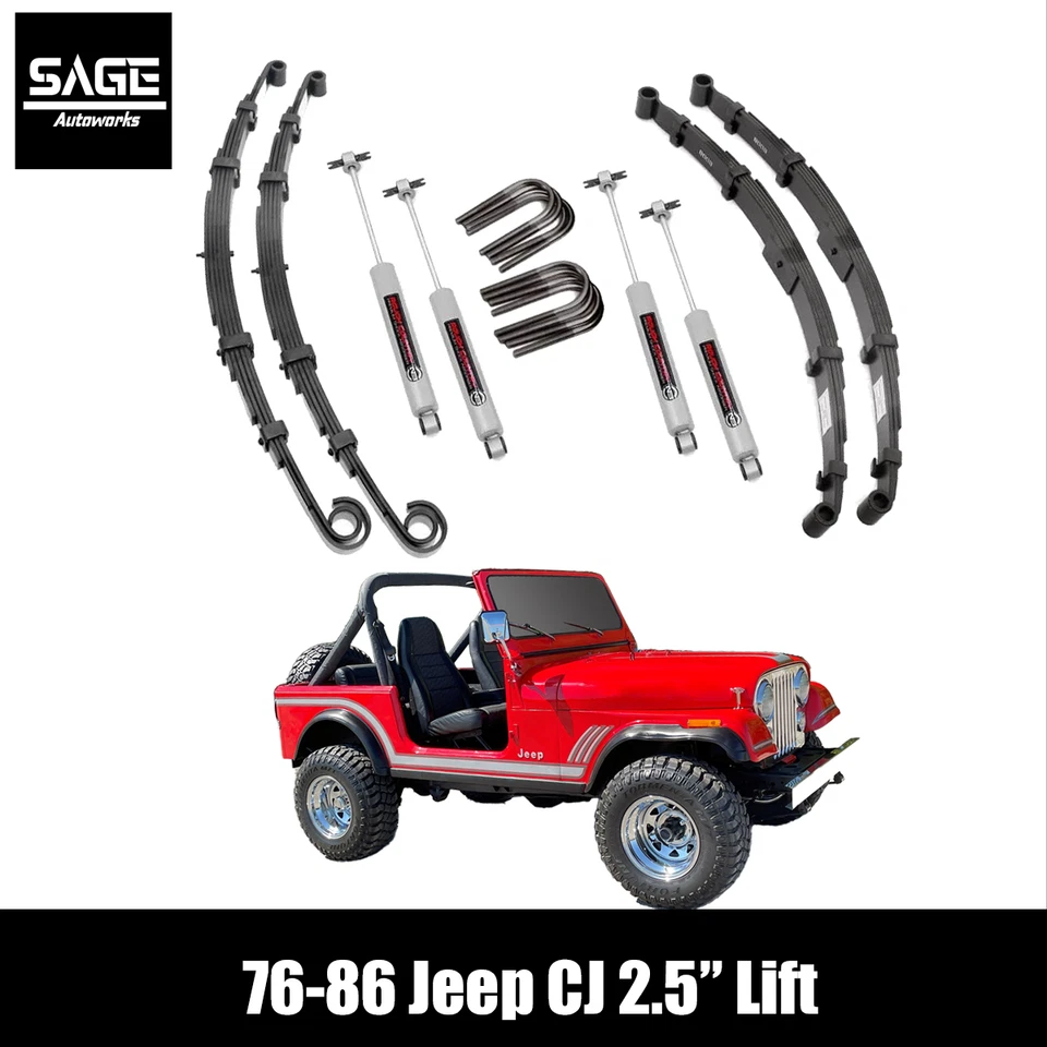 Kit de elevación de 2,5 pulgadas para Jeep CJ 1976-1986 Foto 1 de 2