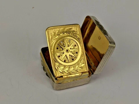 George III hallmarked London silver vinaigrette 1801 Cover