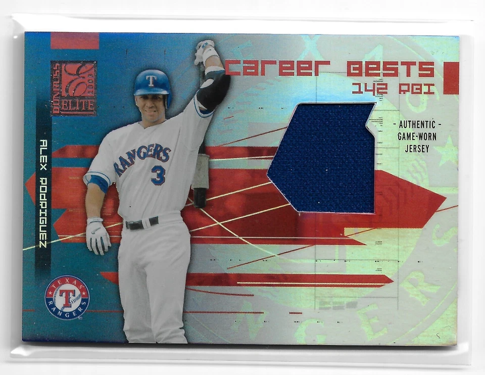 Camiseta deportiva Donruss Elite Career Bests 2003 RBI usada en juegos/500 Alex Rodriguez #CB-25 Foto 1 de 1