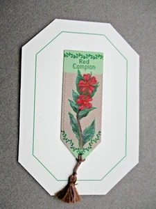 Cash's Silk BOOKMARK RED CAMPION Miniature Size Unused on Card - Picture 1 of 1