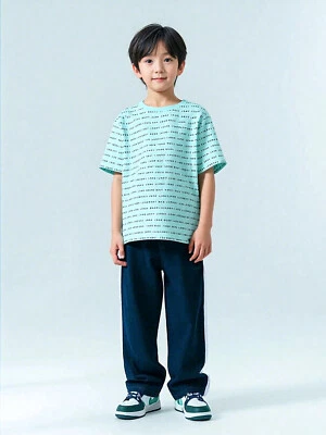 Big Boys T-Shirt DKNY Big Boys Cotton Short Sleeve T-Shirt Size M 10/12 Blue - Image 1 of 4