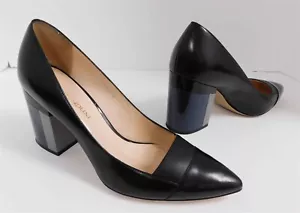 Carlo Pazolini Pumps schwarz Leder grau marine glänzend klobiger Absatz Italy 40 - Bild 1 von 8